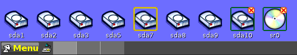drive icons with close box